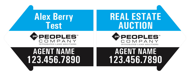 Preview of Custom People's Company Directional Arrow, on Stakes