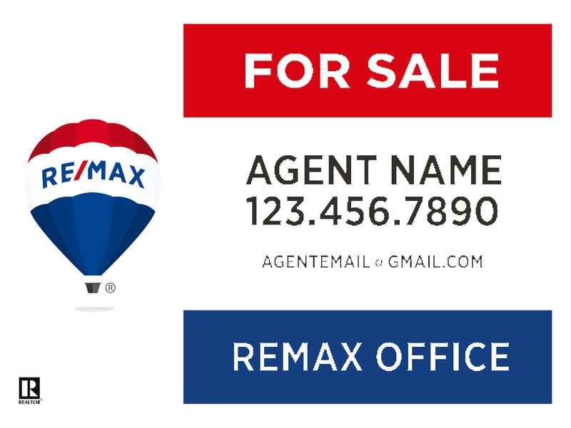 Preview of Custom RE/MAX For Sale, 18x24 Corrugated Plastic