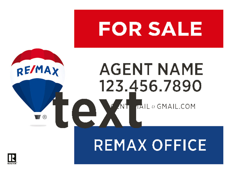 Preview of Custom RE/MAX For Sale, 18x24 Corrugated Plastic